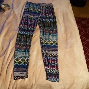 Tribal Print Multi-color Leggings